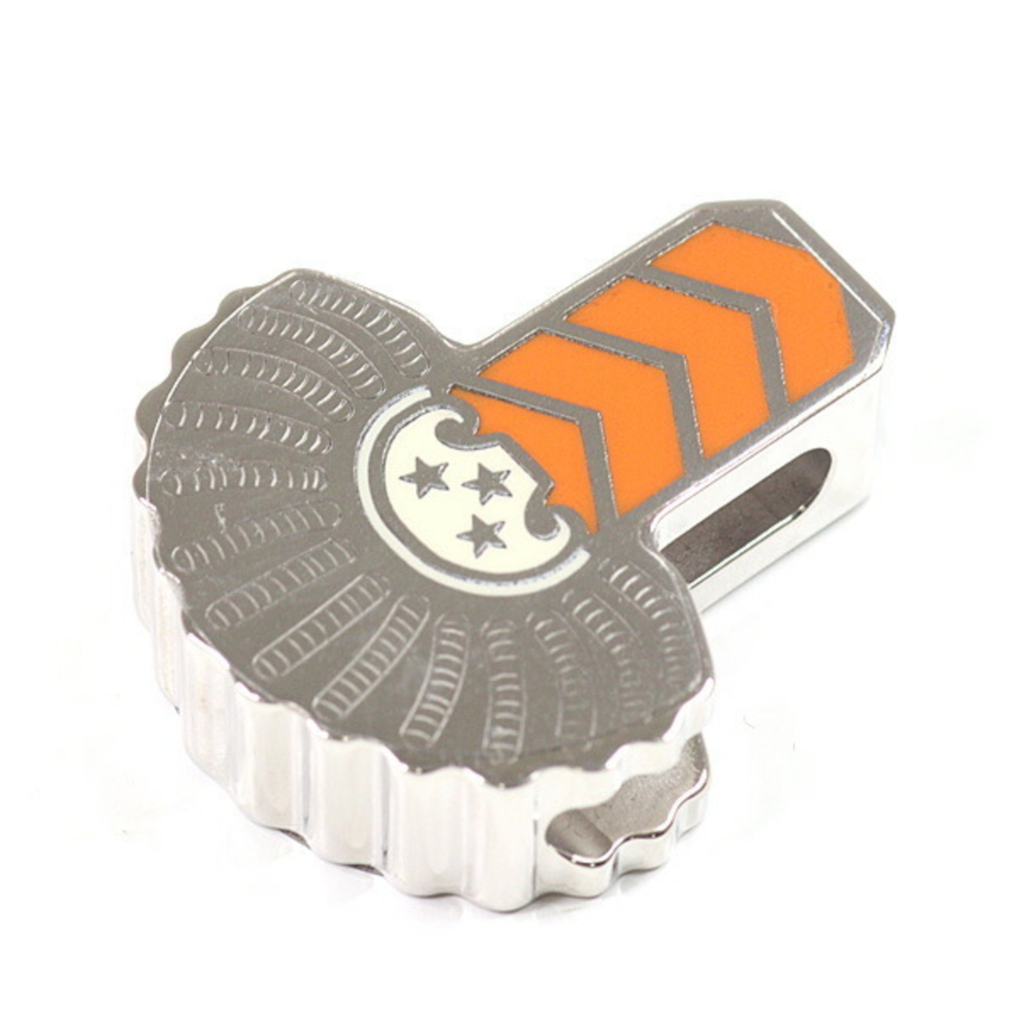 Hermes Scarf Ring Epaulette Metal Twilly Gaviroche Epaulet Silver/Orange/White